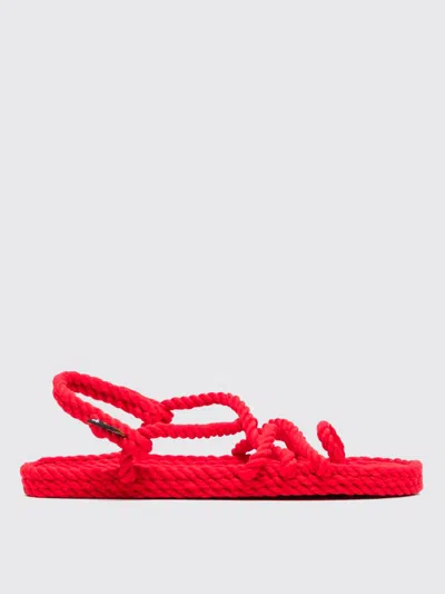 Nomadic State Of Mind Rope Design Flat Sole Sandal In Red
