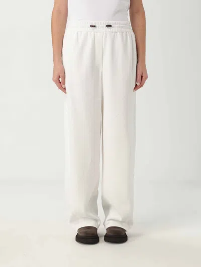 Brunello Cucinelli Cotton Joggers With Drawstring And Pockets In White