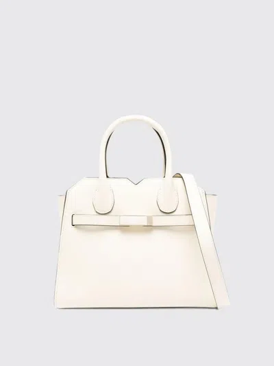 Valextra Structured Shoulder Bag With Detachable Strap In White