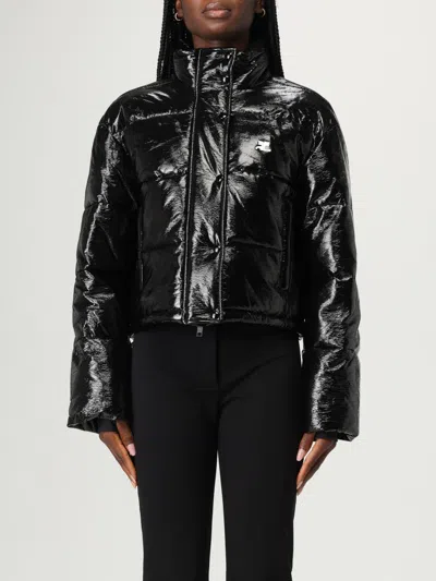 Courrèges Shiny Black Down Jacket In Black