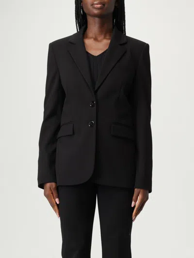 Pinko Notch Lapel Single-breasted Jacket With Flap Pockets In Black