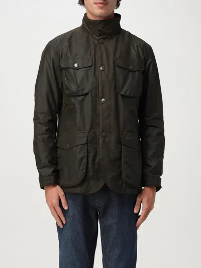 Barbour Ogston Wax Olive Green Jacket In Black