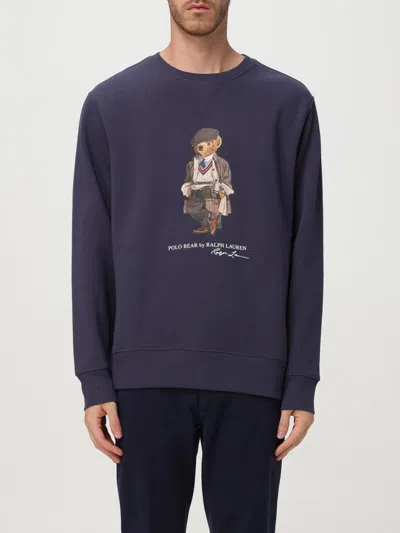 Polo Ralph Lauren Hoodie Man Ralph Lauren - Lscnm4 Long Sleeve Sweatshirt - Blue In Blue