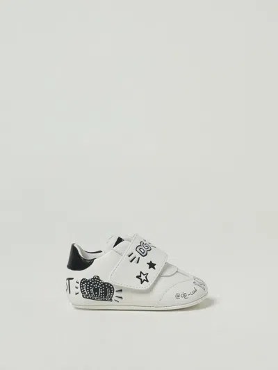 Dolce & Gabbana Graffiti-print Strap Sneakers In White