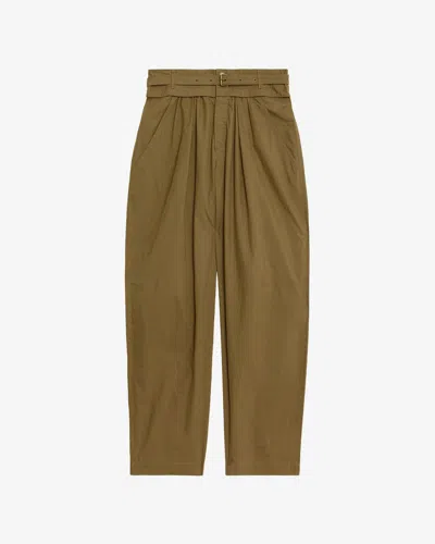 Isabel Marant Étoile Nadine Pleated-details Trousers In Brown