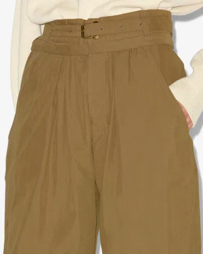 Isabel Marant Étoile Nadine Pleated-details Trousers In Brown