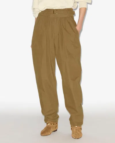 Isabel Marant Étoile Nadine Pleated-details Trousers In Brown