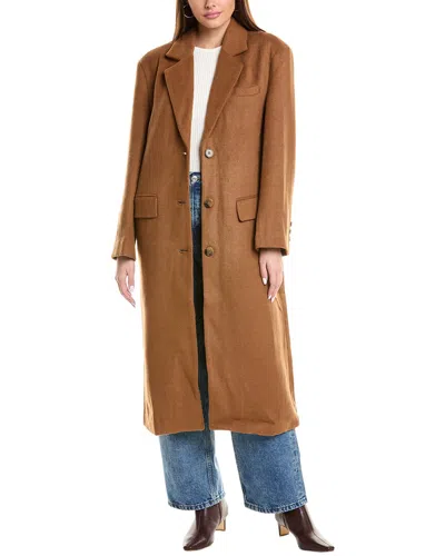 Bardot Structured Oversized Coat In Brown