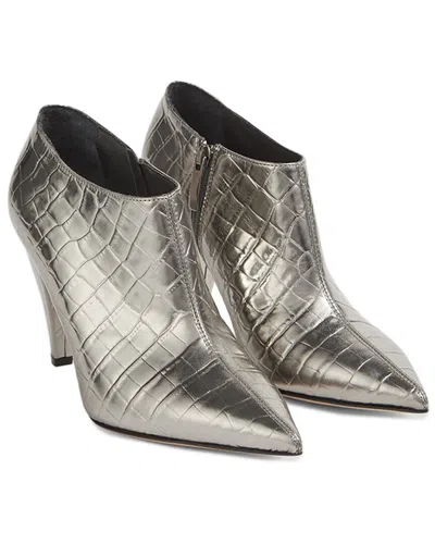 Lk Bennett Talulla Leather Ankle Boot In Silver