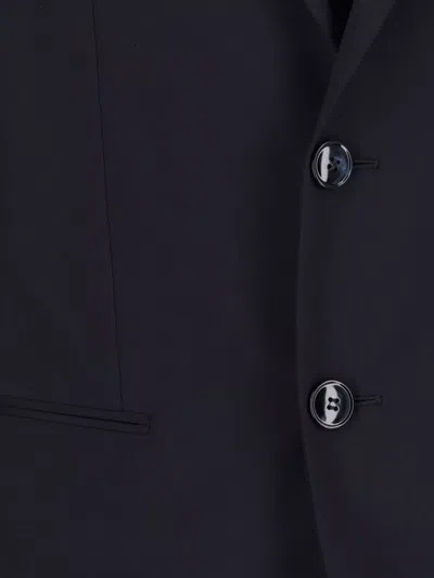 Giorgio Armani Tailored Suit With Notch Lapel And Back Vent In Black