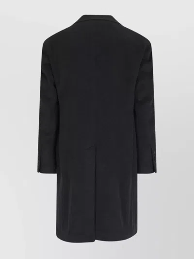 Tagliatore Blue London Double-breasted Coat In Black
