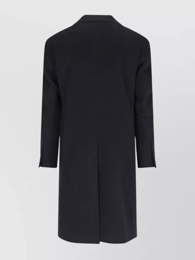 Tagliatore Blue London Double-breasted Coat In Black