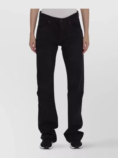 Balenciaga Women's Low Crotch Japanese Denim Jeans In Black