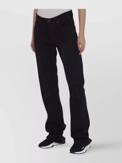 Balenciaga Women's Low Crotch Japanese Denim Jeans In Black