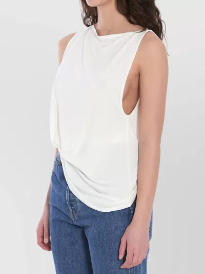 Jacquemus Haut Peplo Gathered Jersey Tank In White