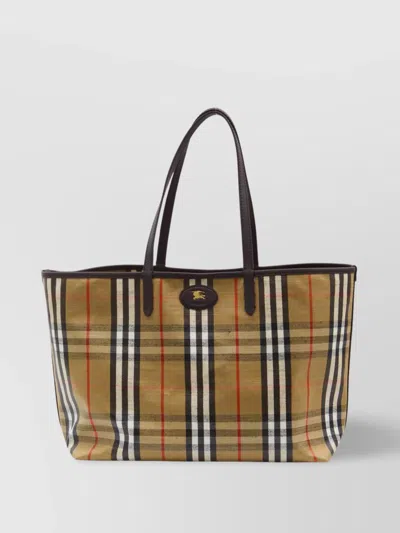 Burberry Beige Highlands Medium Tote Bag In Brown