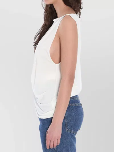 Jacquemus Haut Peplo Gathered Jersey Tank In White