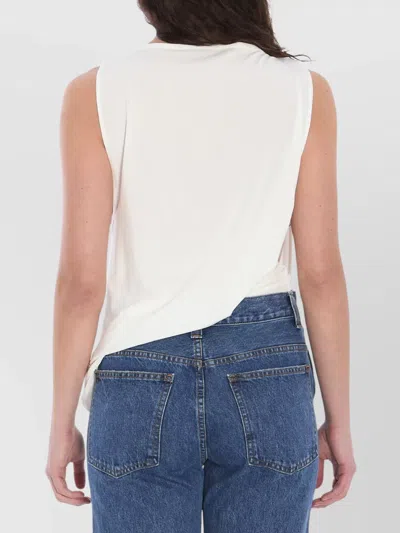 Jacquemus Haut Peplo Gathered Jersey Tank In White