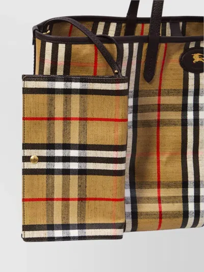 Burberry Beige Highlands Medium Tote Bag In Brown