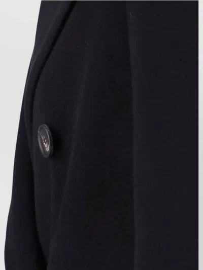 Tagliatore Structured Double-breasted Jacket With Flap Pockets In Black