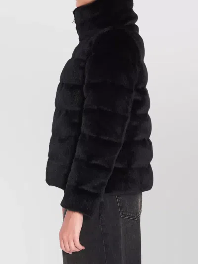 Herno Cape In Marbled Velvet In Black