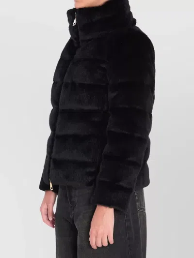 Herno Cape In Marbled Velvet In Black