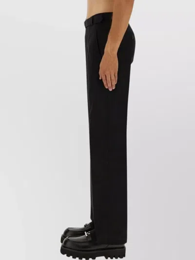Alexander Mcqueen Pants With T-bar Belt In Black