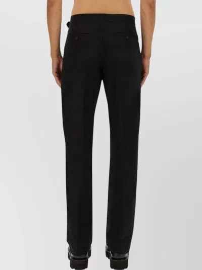 Alexander Mcqueen Pants With T-bar Belt In Black