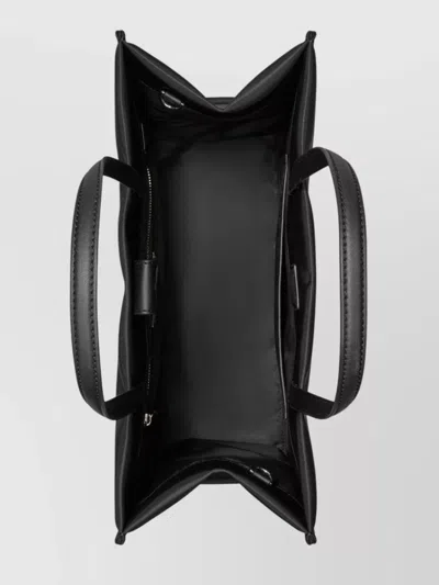 Tory Burch Spacious Black Tote With Embossed Logo And Sturdy Handles In Black