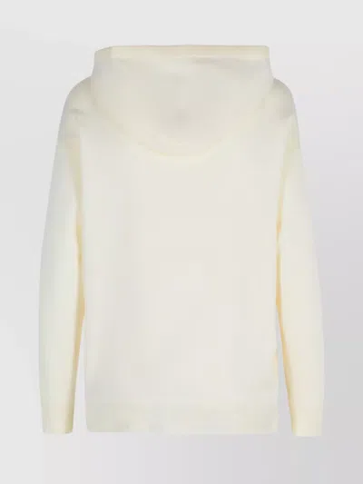 Max Mara Virgin Wool Hoodie With Teddy Texture And Contrast Logo