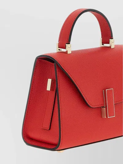 Valextra Iside Mini Textured-leather Tote In Red