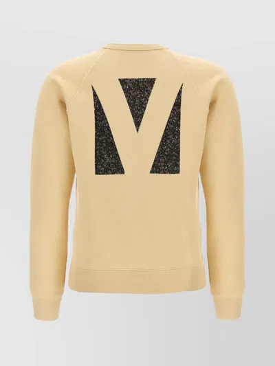 Valentino Graphic Print Crew Neck Knitwear Sweatshirt In Yellow