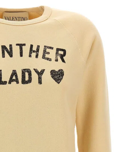 Valentino Graphic Print Crew Neck Knitwear Sweatshirt In Yellow