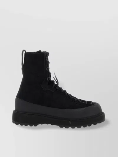 Stone Island Hiking Boot With Dual Lacing And Lug Sole In Black