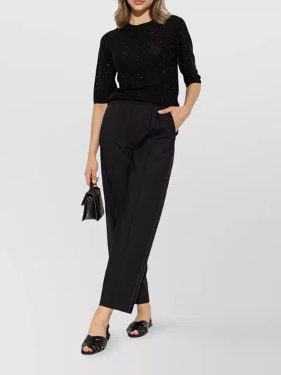 Fabiana Filippi Short Sleeve Sweater In Black