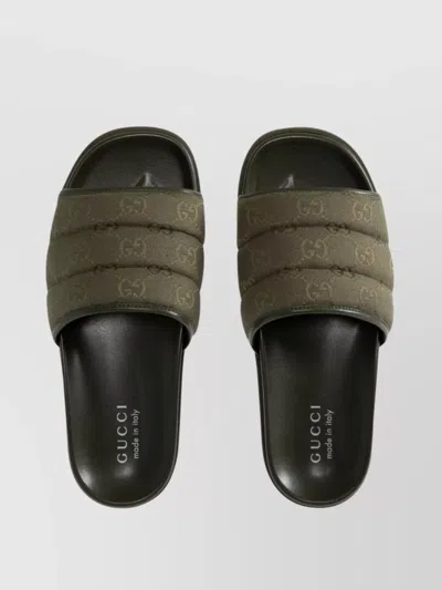 Gucci Green Shoes Sandals In Gray