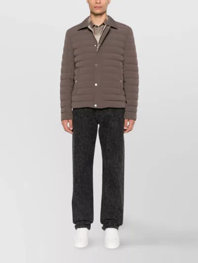 Brunello Cucinelli Men Nylon Short Down Jacket In Animal Print