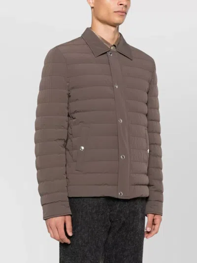 Brunello Cucinelli Men Nylon Short Down Jacket In Animal Print