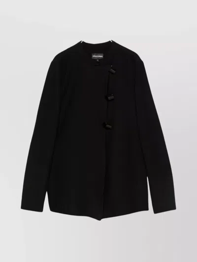 Emporio Armani Cotton Single-breasted Jacket In Black
