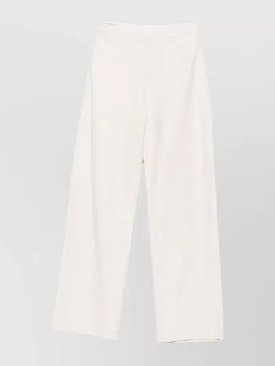Emporio Armani High-rise Wide Leg Trousers In White