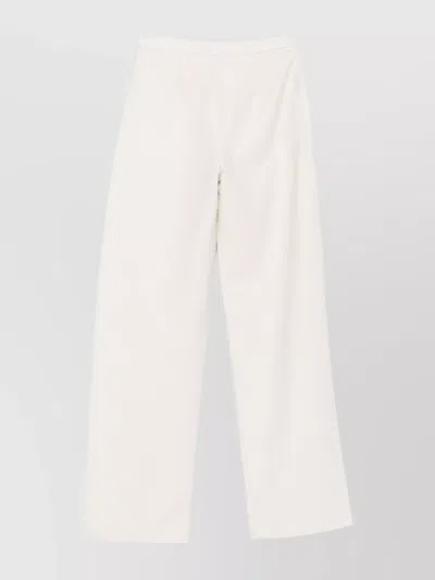 Emporio Armani High-rise Wide Leg Trousers In White