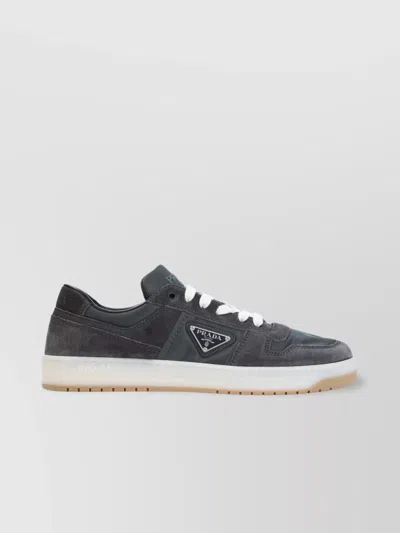 Prada Sneakers Downtown In Re-nylon And Gray Suede In Gray