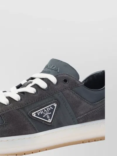Prada Sneakers Downtown In Re-nylon And Gray Suede In Gray