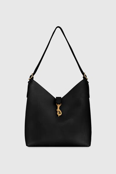 Rebecca Minkoff Mini Megan Leather Hobo Bag In Black
