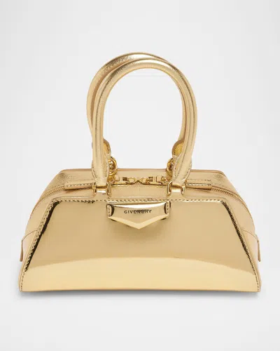 Givenchy Antigona Mini Top-handle Bag In Mirror Laminated Leather In Gold