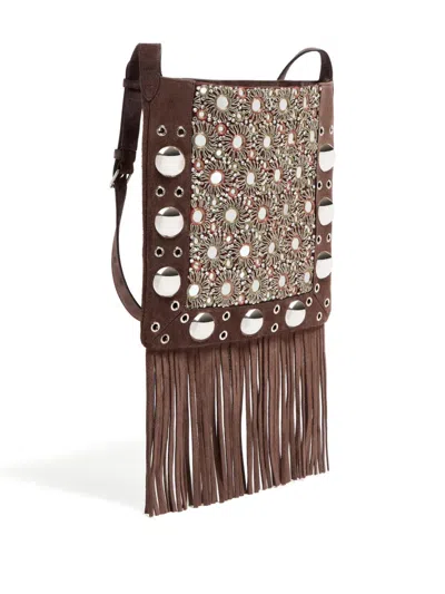 Valentino Nellcôte Shoulder Bag In Brown