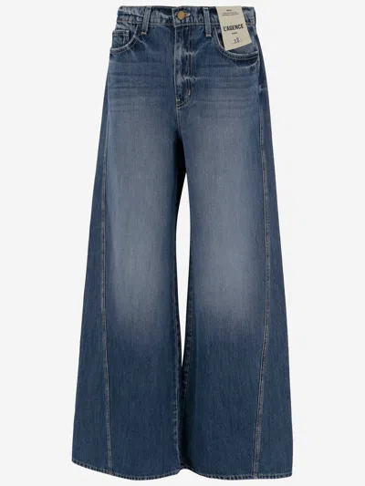 L'agence Split-seam Cotton Jeans In Blue