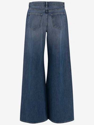 L'agence Split-seam Cotton Jeans In Blue