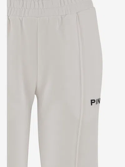 Pinko Logo Embroidered Track Pants In White