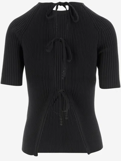 Tory Burch Stretch Cotton Blend Jersey In Black